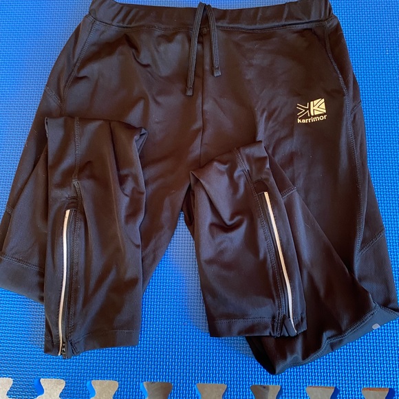 Karrimor Run Leggings Black Reflective Ankle Zipper Hot Weather Anti Chafe - Picture 4 of 5